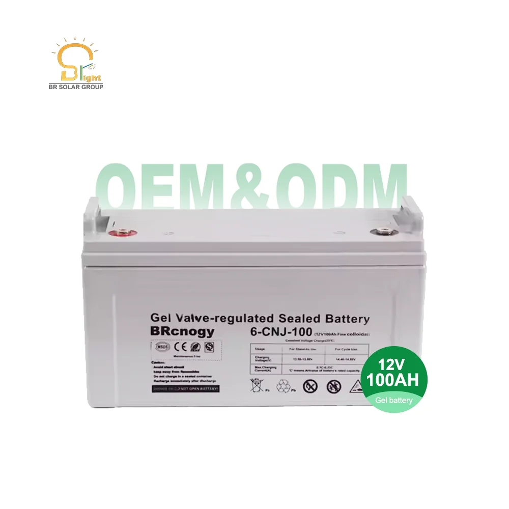 BR Solar High Quality Sealed Lead Acid Gel Battery 12V 250AH for Golf Carts Boats Solar Systems CE Certified 5-Year Design Life