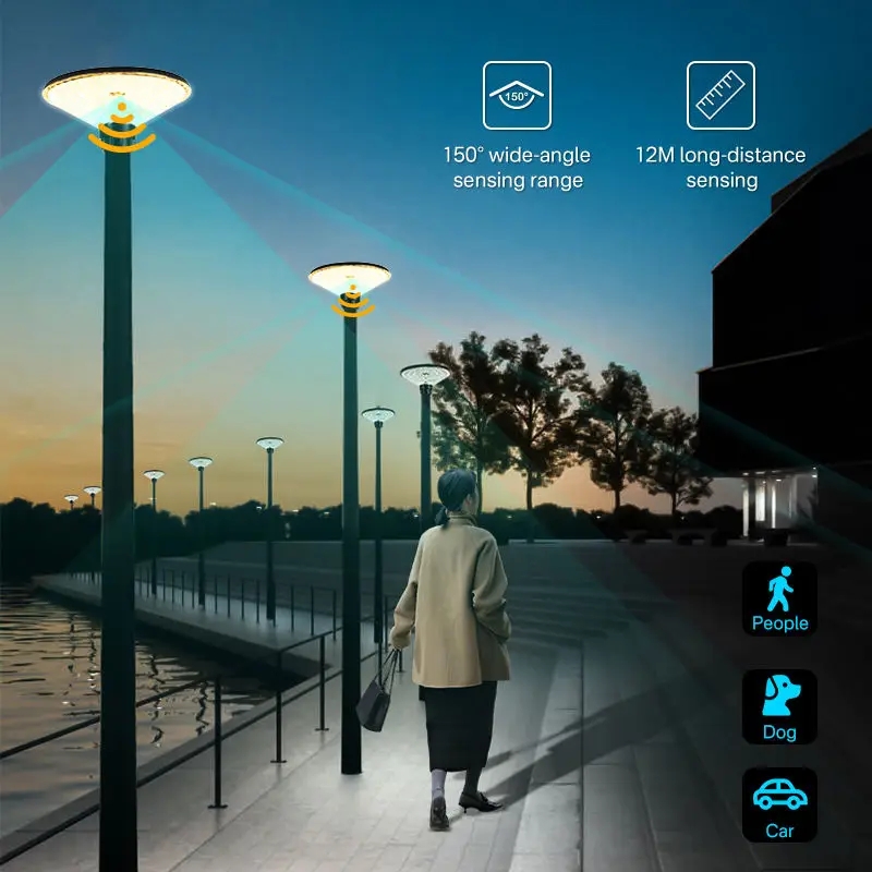 120W Outdoor Solar Garden Light High Brightness LED Street Lamp Head for Park ABS Body IP65 Rated