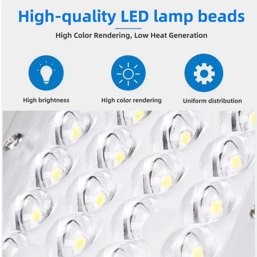 Outdoor Solar LED Street Light with Aluminum & Glass IP66 Waterproof Dustproof High Brightness Energy-Saving for Road Use