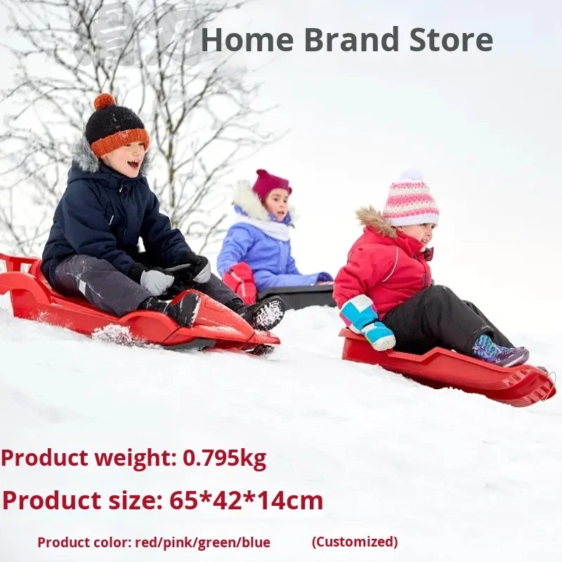 Children's & Adults Snowboard Grass Sled Board for Sledding & Snowboarding with Thickened Moulded Plastic Design