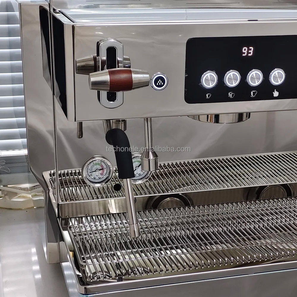 Zilong 9Bar Rotary Pump T3 System Multiple Boilers Double Groups Espresso Machine With Fully Mirror Stainless Steel Body