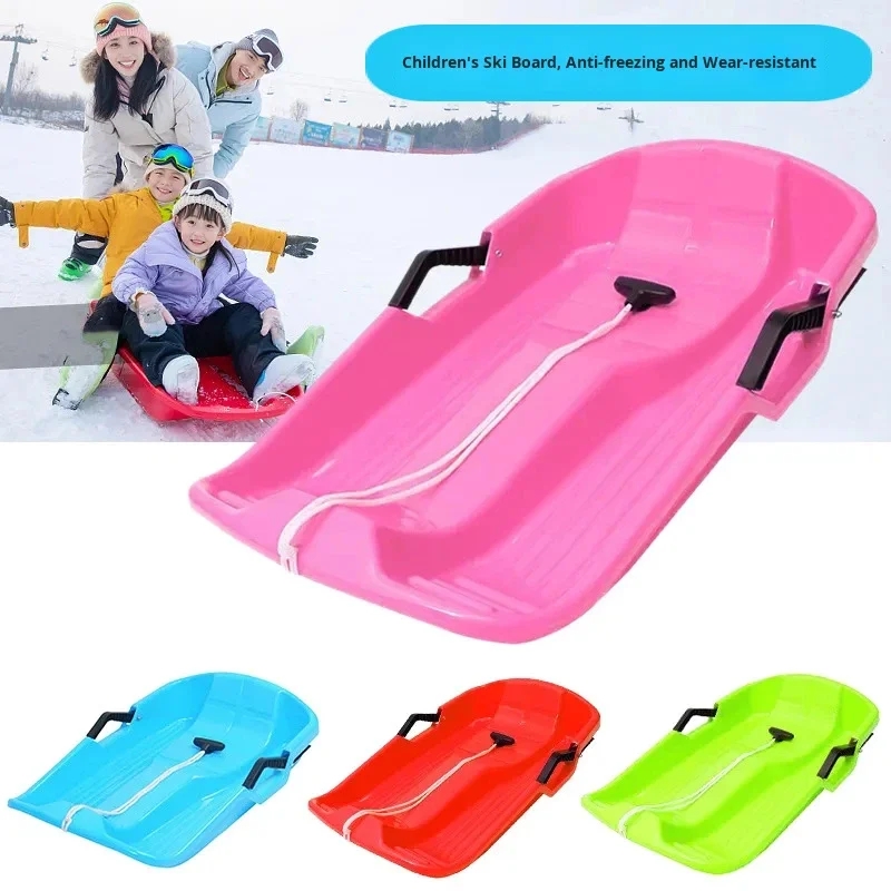 Children's & Adults Snowboard Grass Sled Board for Sledding & Snowboarding with Thickened Moulded Plastic Design