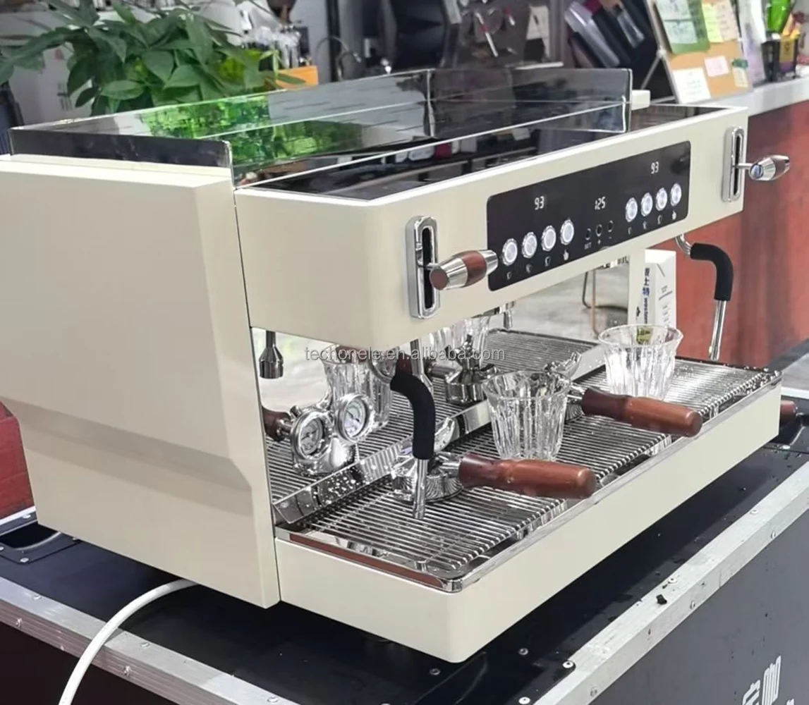 Zilong 9Bar Rotary Pump T3 System Multiple Boilers Double Groups Espresso Machine With Fully Mirror Stainless Steel Body