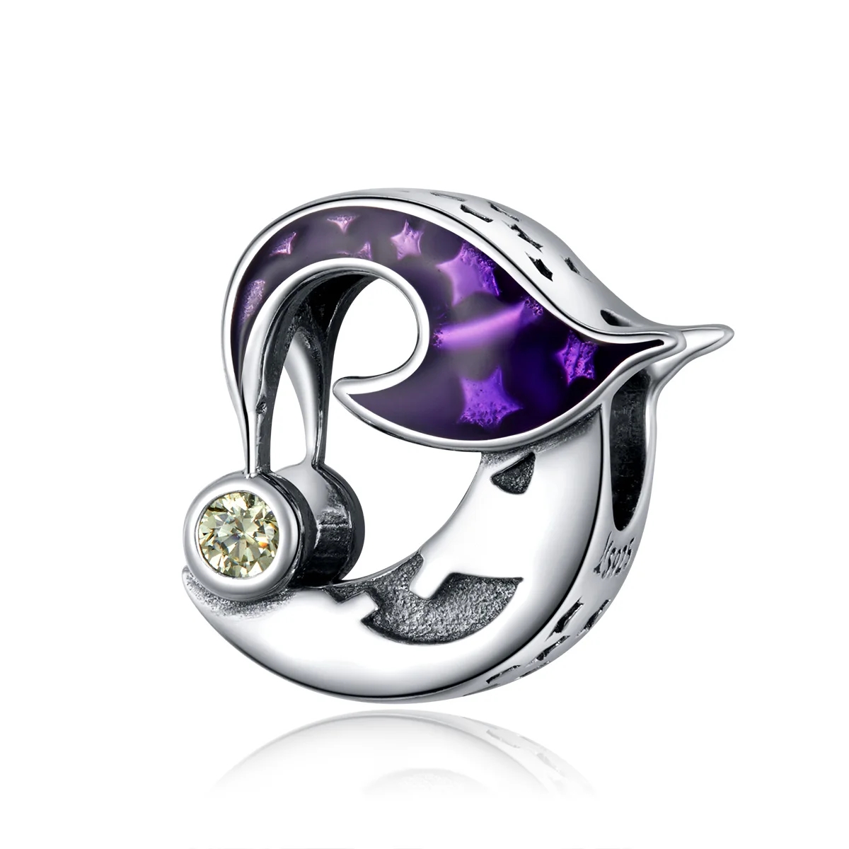 Halloween Skull Witch Pumpkin Enamel Charm Bead S925 Silver RoHS Rhodium Plated Skeleton Pendant Custom DIY Bracelet Bulk Supply