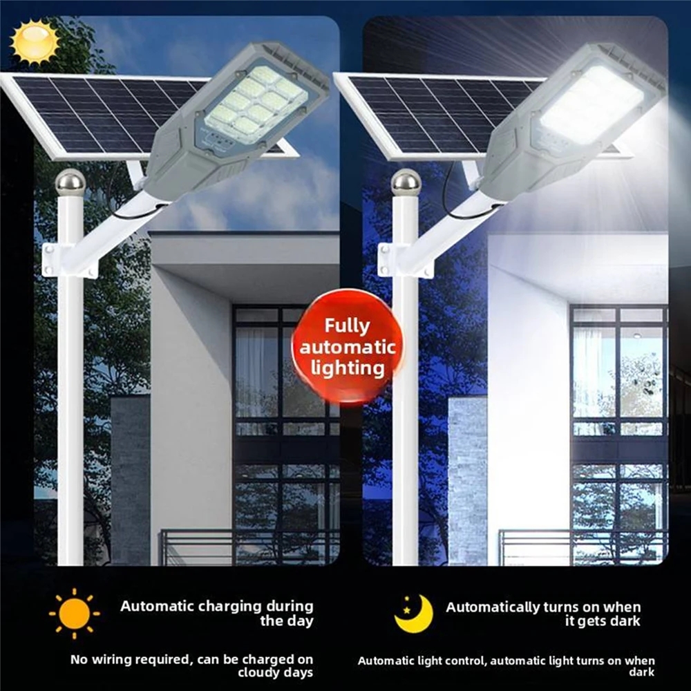 Outdoor Solar LED Street Light with Aluminum & Glass IP66 Waterproof Dustproof High Brightness Energy-Saving for Road Use