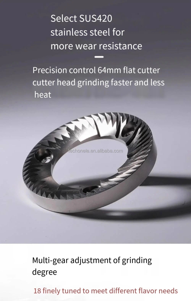 Zilong Professional Electric Commercial Coffee Grinder Titanium Alloy Burr Automatic Tamper 1000g Capacity for Hotel Car Use
