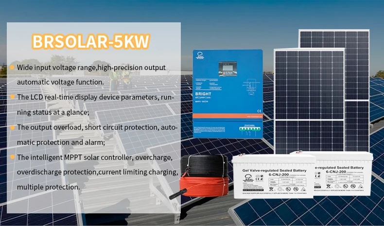 BR SOLAR Compact 48v Pure Sine Wave Inverter 5kw Off-grid Hybrid Solar Inverter with MPPT Controller for Industrial Use