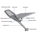 High Lumen Outdoor Waterproof Ip66 Aluminum 100w 200w 300w 400w Solar Led Street Light