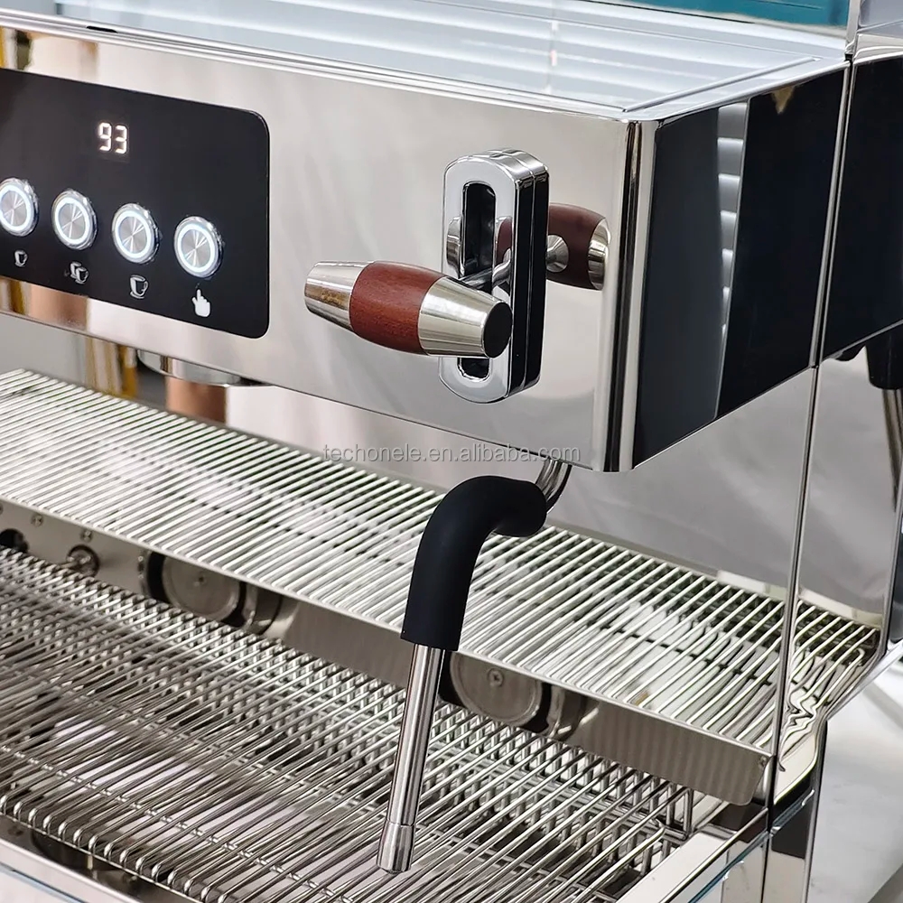 Zilong 9Bar Rotary Pump T3 System Multiple Boilers Double Groups Espresso Machine With Fully Mirror Stainless Steel Body