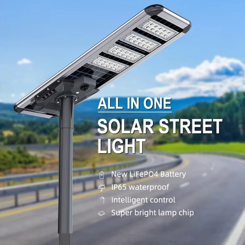 Outdoor IP65 IP66 IP67 Waterproof Solar Lamp 30W-150W Led Solar Street Light 6000K Daylight Aluminum