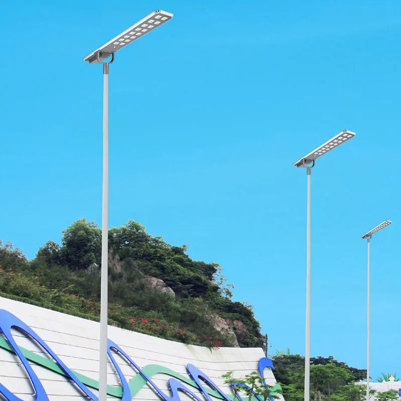 Aluminum Integrated Solar Powered Street Light Rechargeable Outdoor Road Solar Lighting Super Brightness Streetlights Head Solar