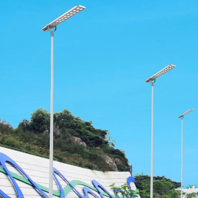 Aluminum Integrated Solar Powered Street Light Rechargeable Outdoor Road Solar Lighting Super Brightness Streetlights Head Solar
