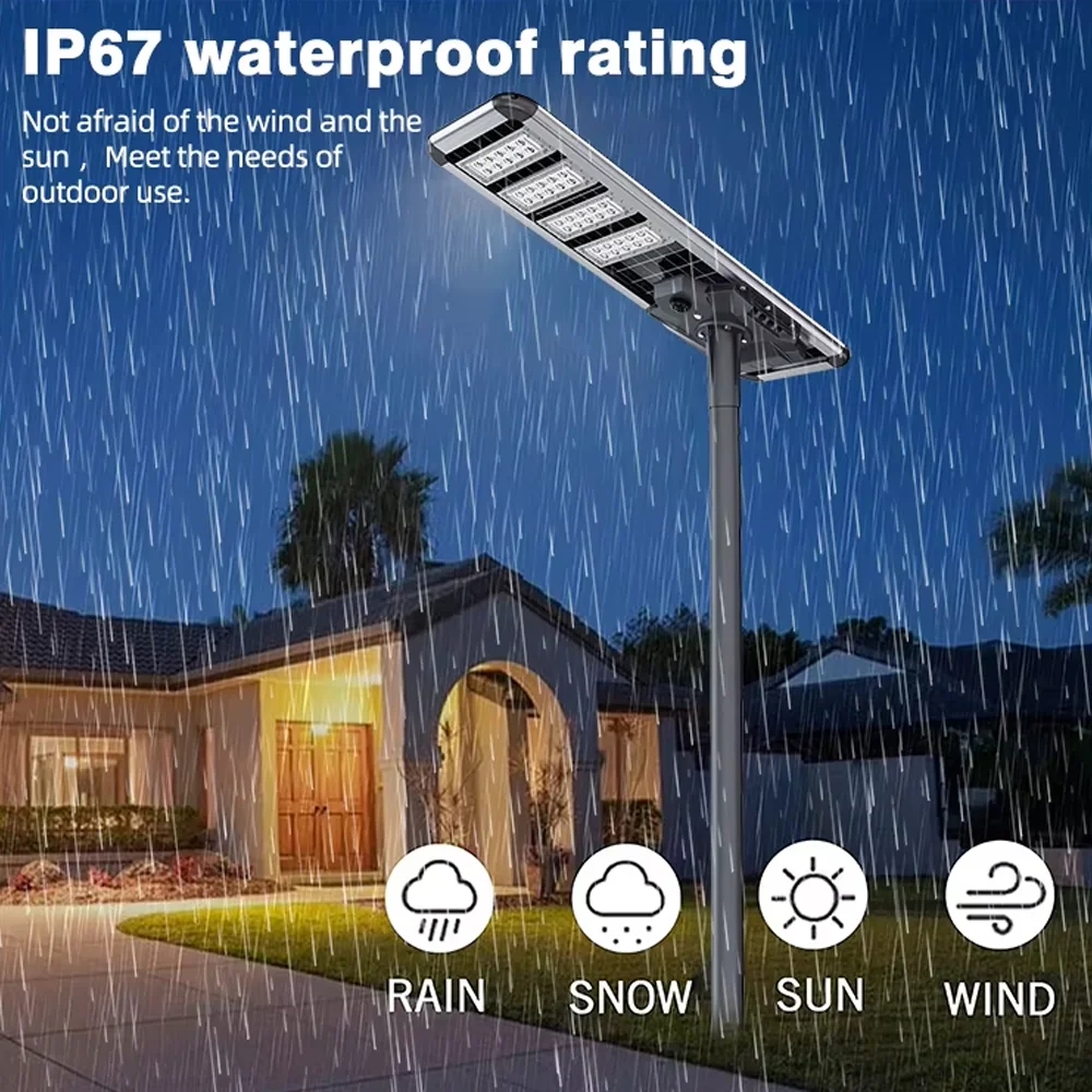 Outdoor IP65 IP66 IP67 Waterproof Solar Lamp 30W-150W Led Solar Street Light 6000K Daylight Aluminum
