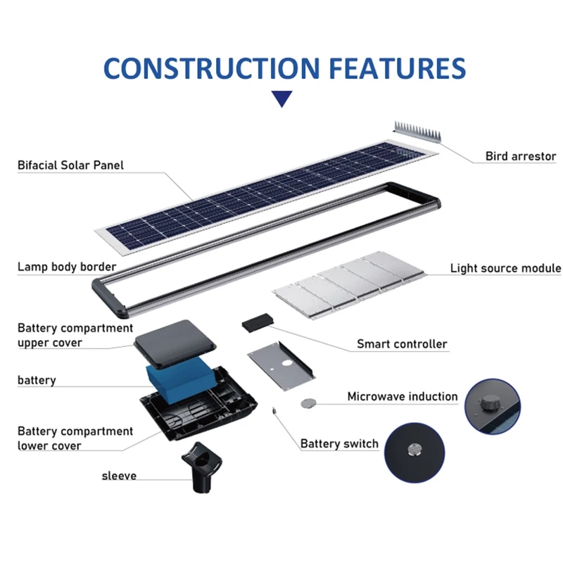 LECUSO New Outdoor 30w 60w 80w 100w 120w 150w Integrated Industrial All in One Solar Led Street Light
