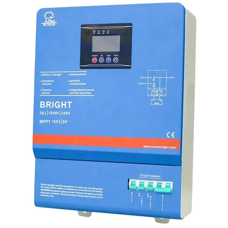 BR Solar High Quality Home Use 1KW-8KW Low Frequency LCD Single Output Pure Sine Wave Solar Power System 48V DC 400V AC Inverter