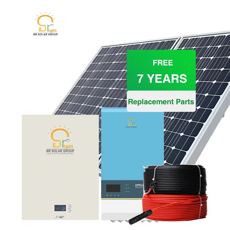 BR SOLAR BR 15KW Off-Grid Solar Home Power System with Lithium Ion Battery MPPT Pure Sine Wave Inverter Roof Mounting
