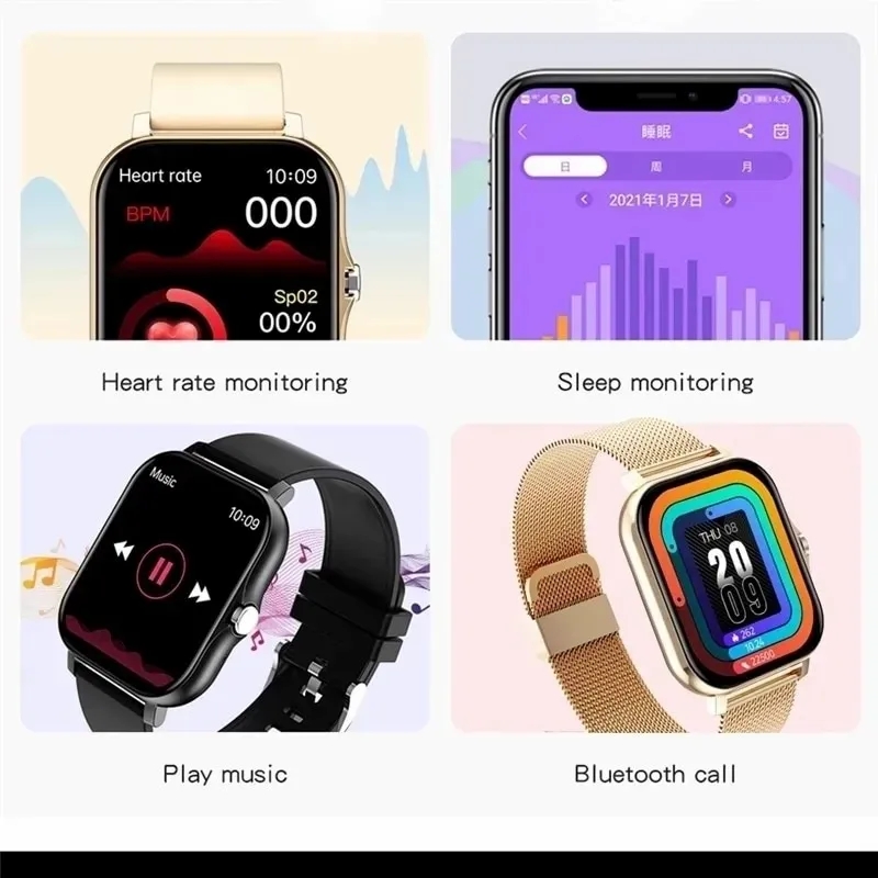 Y13 BW0242 Smart Watch 2024 Android IOS Compatible IP68 Waterproof Alloy Case 1.69 Inch TFT Display Fashion Custom Dial Heart