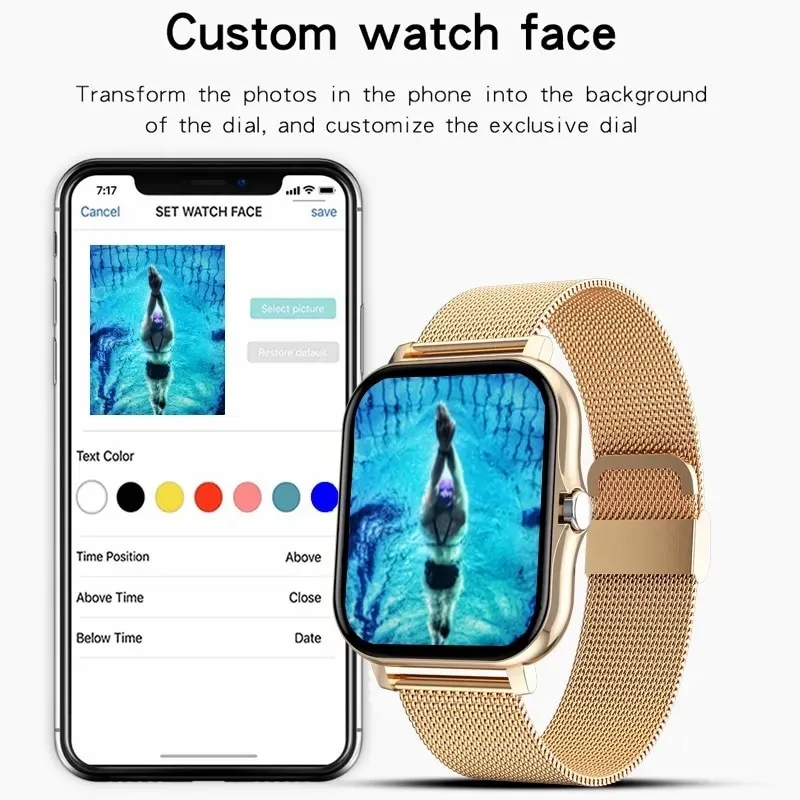 Y13 BW0242 Smart Watch 2024 Android IOS Compatible IP68 Waterproof Alloy Case 1.69 Inch TFT Display Fashion Custom Dial Heart