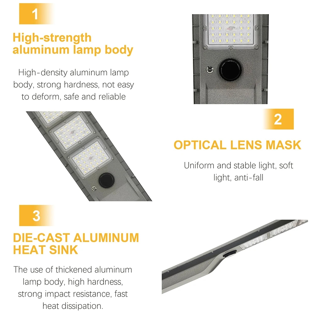 Aluminum High Power IP65 Solar LED Street Lamp with Motion Sensor & Remote Control 300W Outdoor & Garden Road Lighting