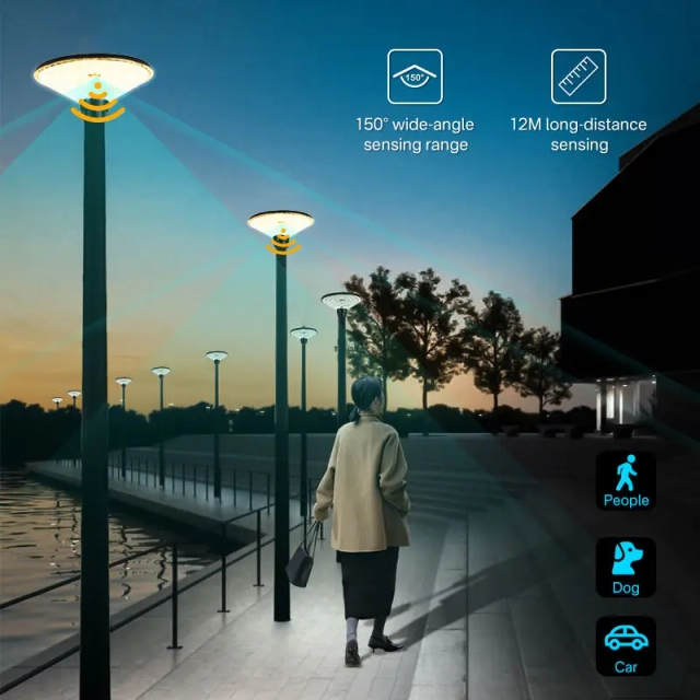 120W Outdoor Solar Garden Light High Brightness LED Street Lamp Head for Park ABS Body IP65 Rated