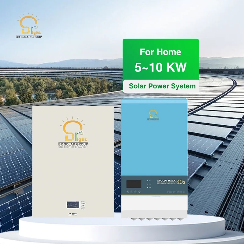 BR SOLAR BR 15KW Off-Grid Solar Home Power System with Lithium Ion Battery MPPT Pure Sine Wave Inverter Roof Mounting