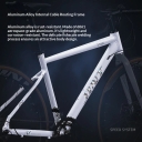 Bicicleta de Carretera 700C Cuadro de Aluminio, Manillar de Caída, 27 Velocidades, Frenos de Doble Disco, Horquilla Rígida