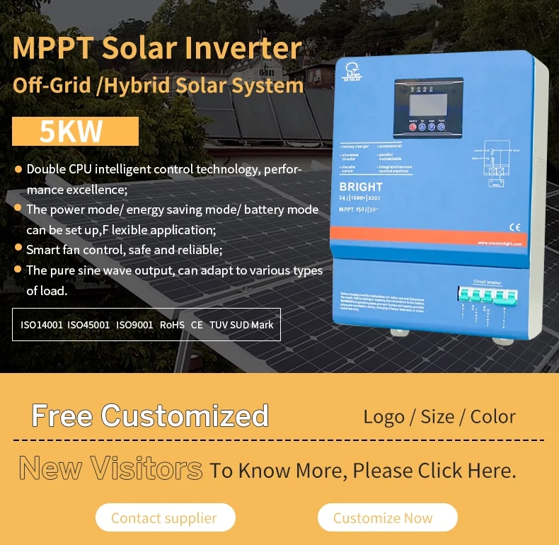 BR SOLAR Cost-effective Pure Sine Wave Solar Inverters 48V DC 5KW Off-Grid Solar Power Inverter for Solar System