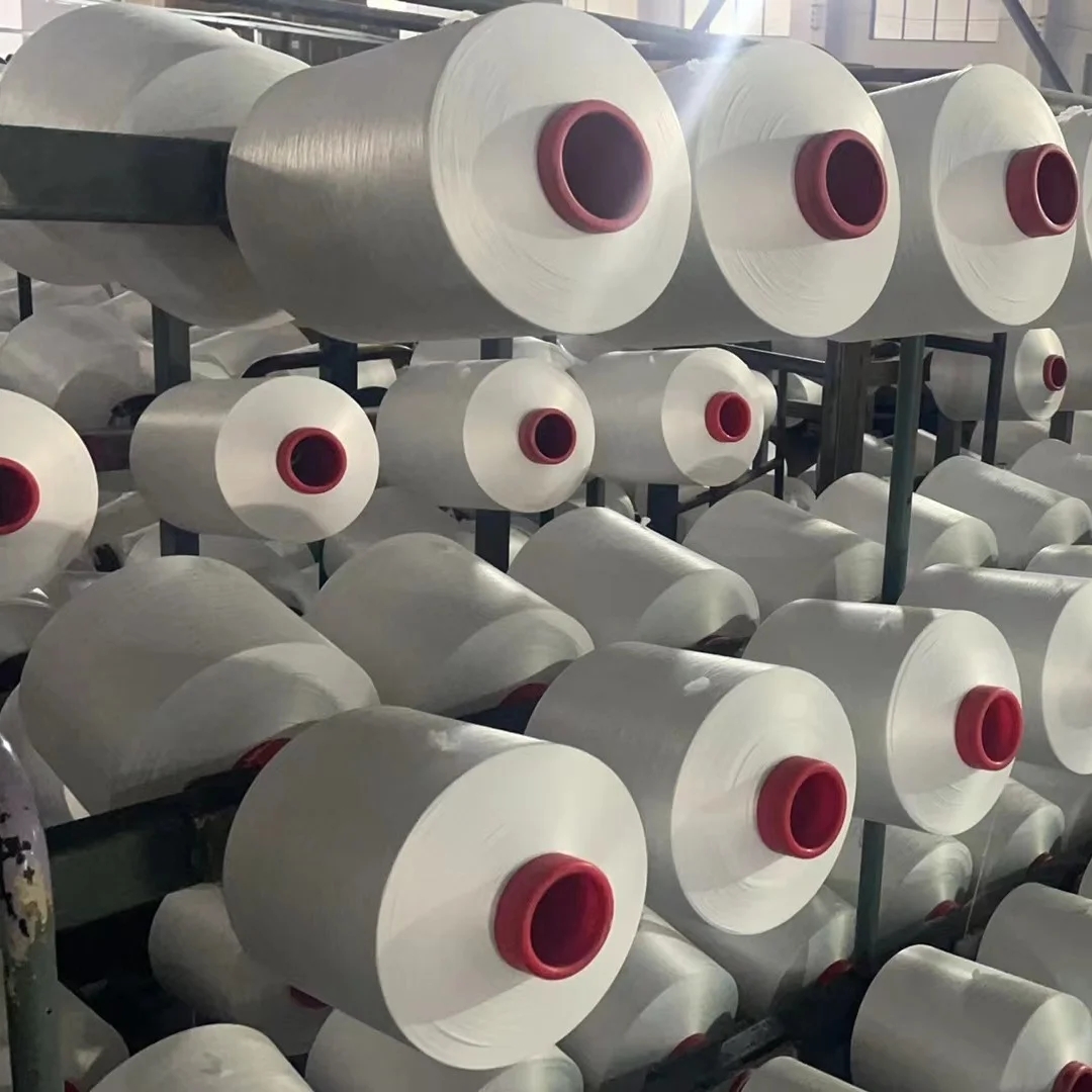 factory supply Polyester Spandex PBT Filament Yarn 55D/24F 75D/24F Nylon Fiber Solid Virgin Raw Core Spun Yarn Spinning Stock