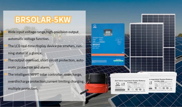 BR SOLAR Cost-effective Pure Sine Wave Solar Inverters 48V DC 5KW Off-Grid Solar Power Inverter for Solar System