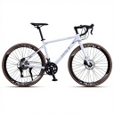 Bicicleta de Carretera 700C Cuadro de Aluminio, Manillar de Caída, 27 Velocidades, Frenos de Doble Disco, Horquilla Rígida