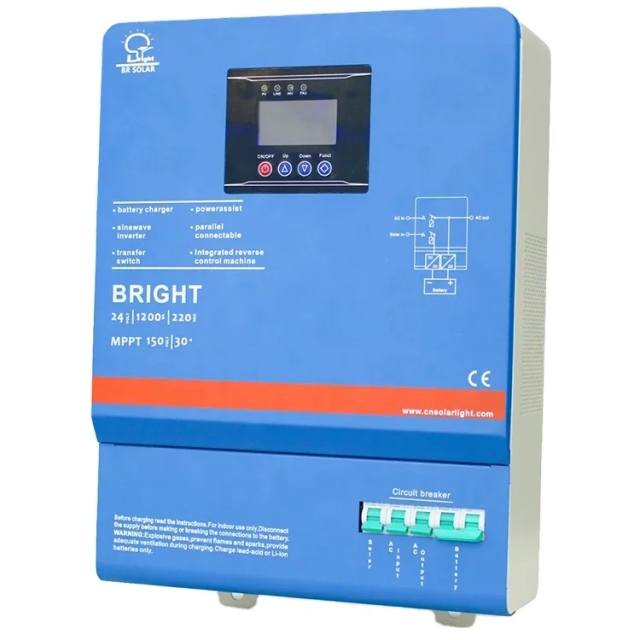 BR Solar High Quality Home Use 1KW-8KW Low Frequency LCD Single Output Pure Sine Wave Solar Power System 48V DC 400V AC Inverter