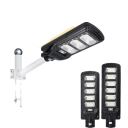 Outdoor High Capacity IP65 Waterproof LED Solar Street Light Battery-Powered Flat Panel Dimmable Energy Star Certified for