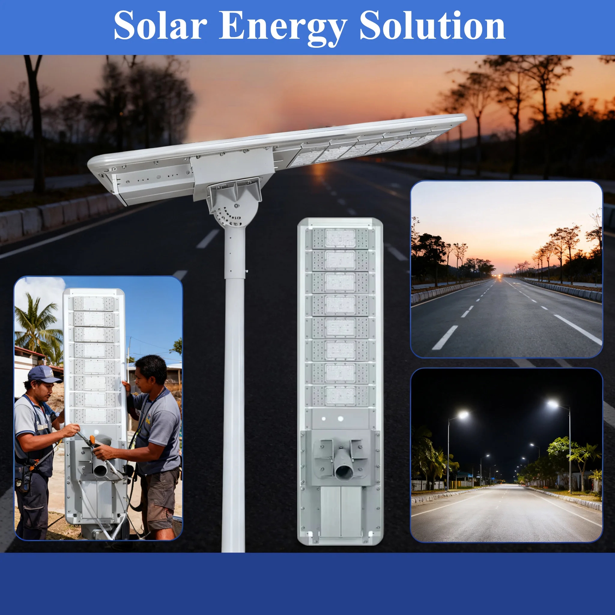 Aluminum Ip66 2000 Watt Ip65 High Lumens Remote Control 1000 Watt Light Lamp Outdoor Split All in One Solar Street Light