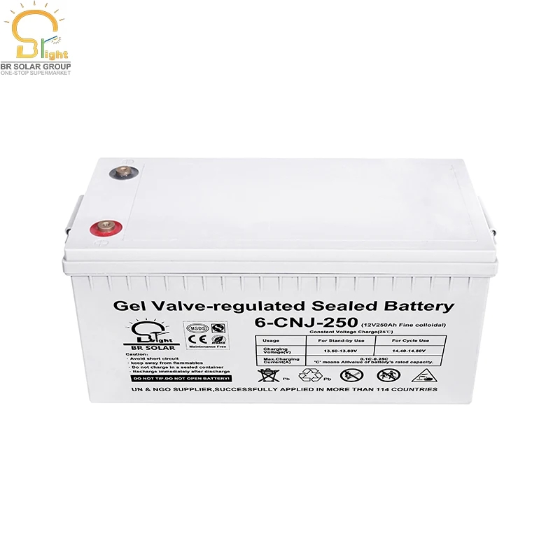Deep-Cycle Sealed Lead Acid Solar Batteries 12V 250Ah Energy Storage Gel Battery Maintenance-Free for Home Use