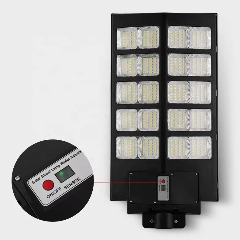 High Power Waterproof Integrated Street Lamp Head LED Solar Outdoor Garden Light with Security Induction for Rural Areas