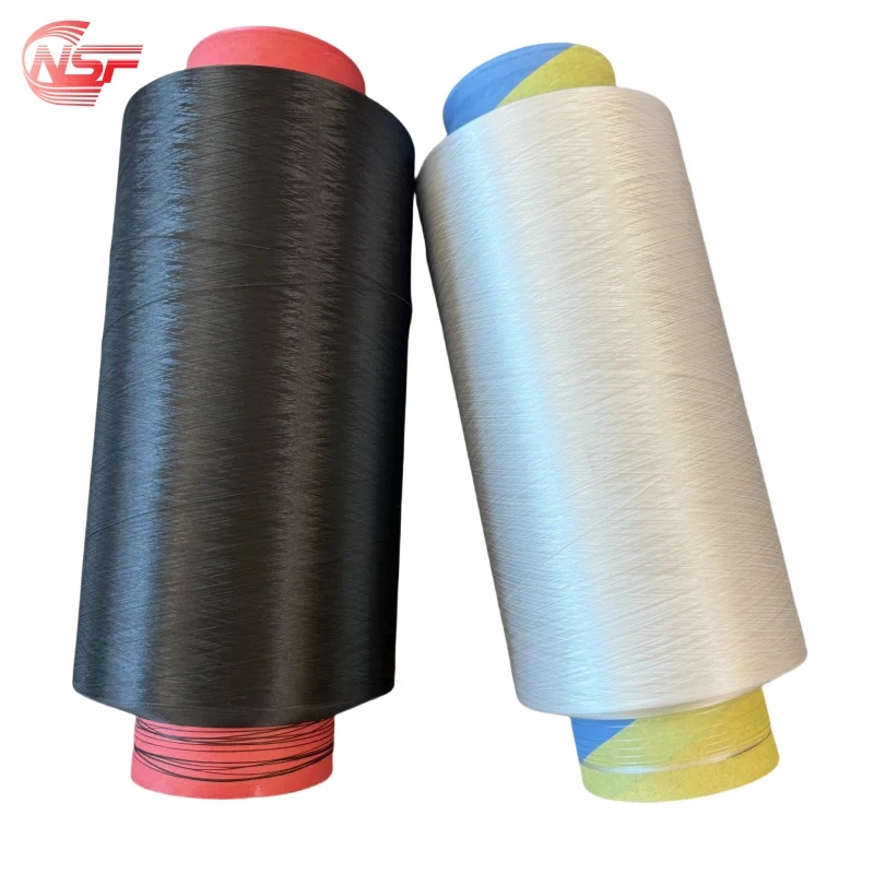 Factory Supply Virgin Raw White Core Spun Polyester Spandex PBT Nylon Fiber 55D/24F 75D/24F Solid Filament Yarn Filling Spinning